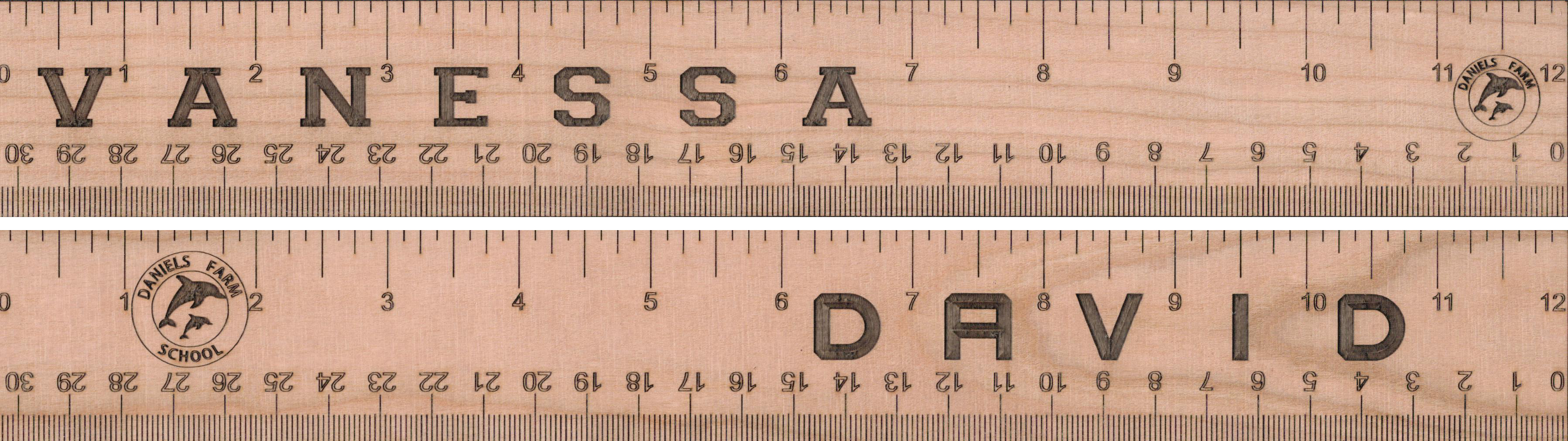 Personalized Ruler (Cherry) for Daniels Farm School