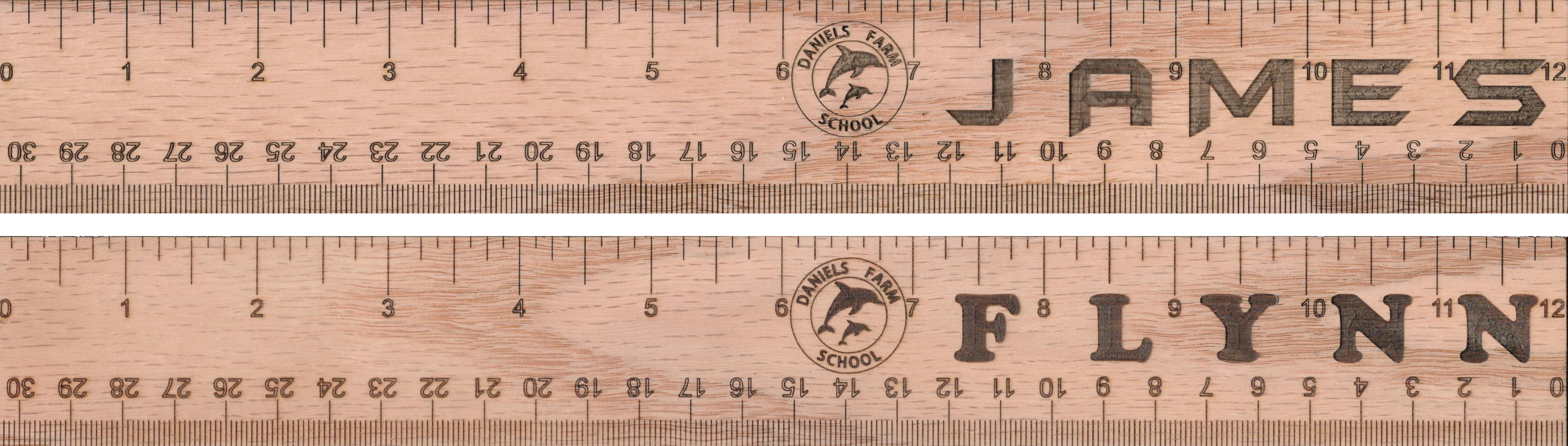 Personalized Ruler (Oak) for Daniels Farm School